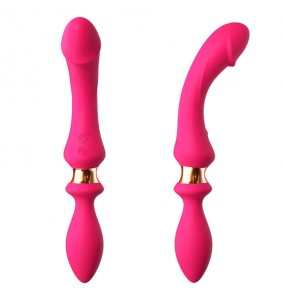 MizzZee - Dual-Head Vibrating Wand With Anal Plug (Chargeable - Red Rose)